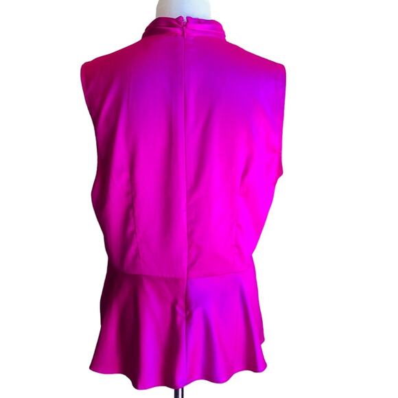 NWT Nanette Lepore sleeveless high neck peplum blouse sz L **flaw - Picture 2 of 6